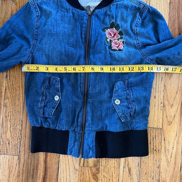 Hudson Embroidered Denim Bomber Jean Jacket, M - Picture 6 of 6
